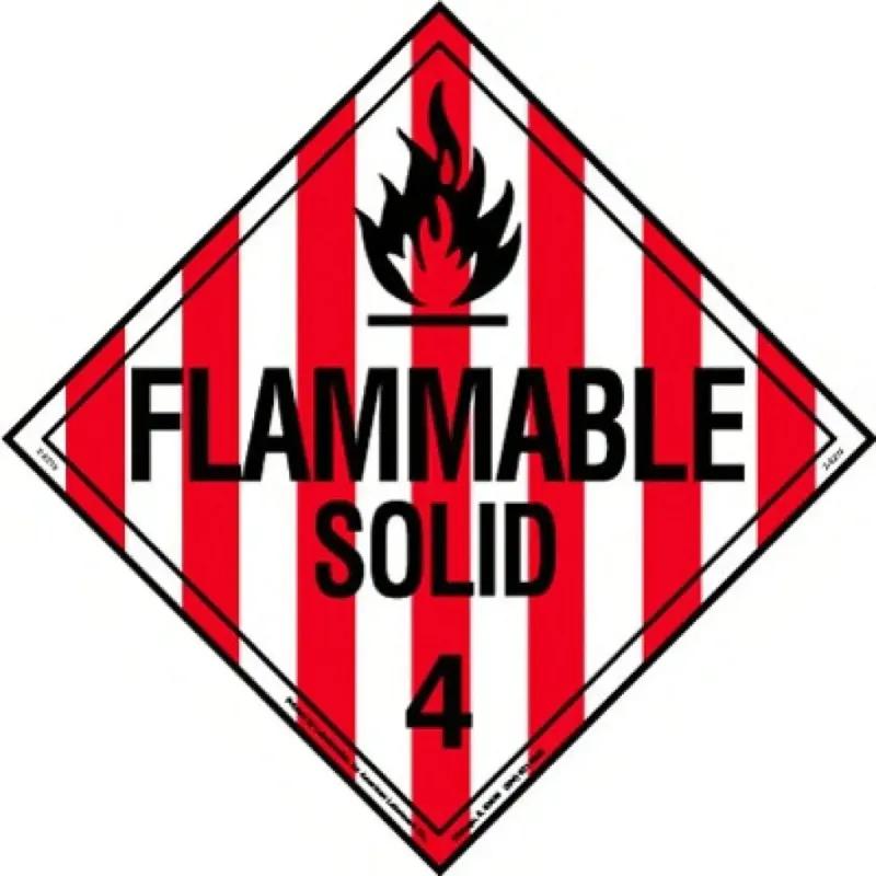 Worded E-Z Placard Flammable Liquid 3 Vinyl Removable Solid 25 Count/Pack