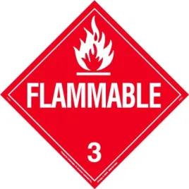 Placard Flammable Liquid 3 Vinyl Removable 1/Each