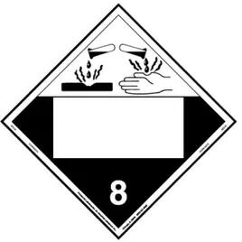 Placard Corrosive 8 Vinyl Removable 25/Each
