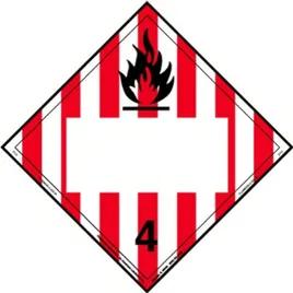 Tagboard Placard 10.75X10.75 IN Flammable Class 4 Triangle Poly-Coated Paper Blank Solid 25 Count/Pack