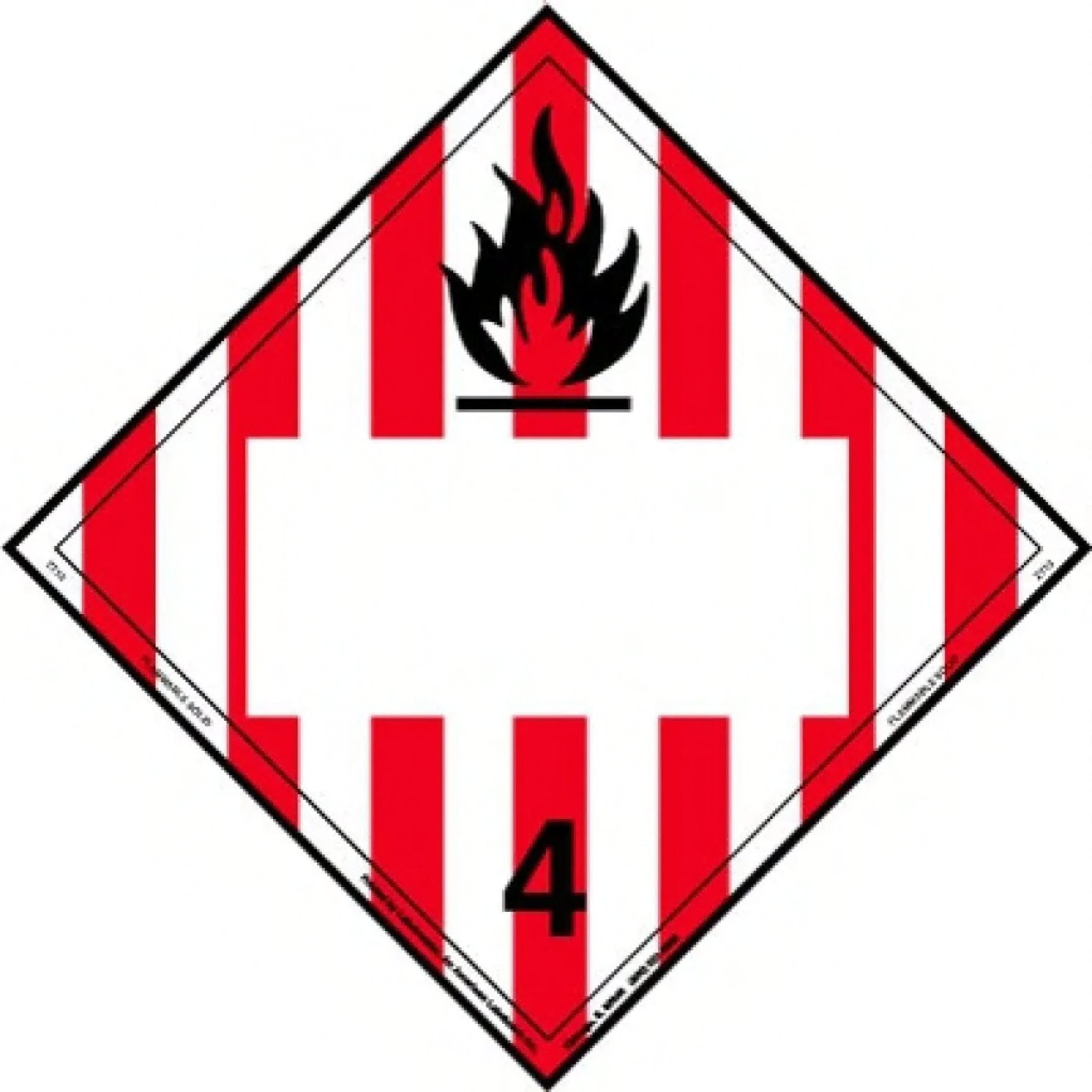 Tagboard Placard 10.75X10.75 IN Flammable Class 4 Triangle Poly-Coated Paper Blank Solid 25 Count/Pack