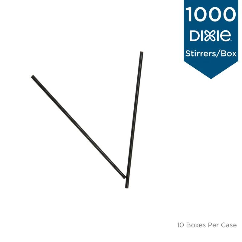 Dixie® Sip Stirrer 5.5 IN Plastic Black Unwrapped 1000 Count/Pack 10 Packs/Case 10000 Count/Case