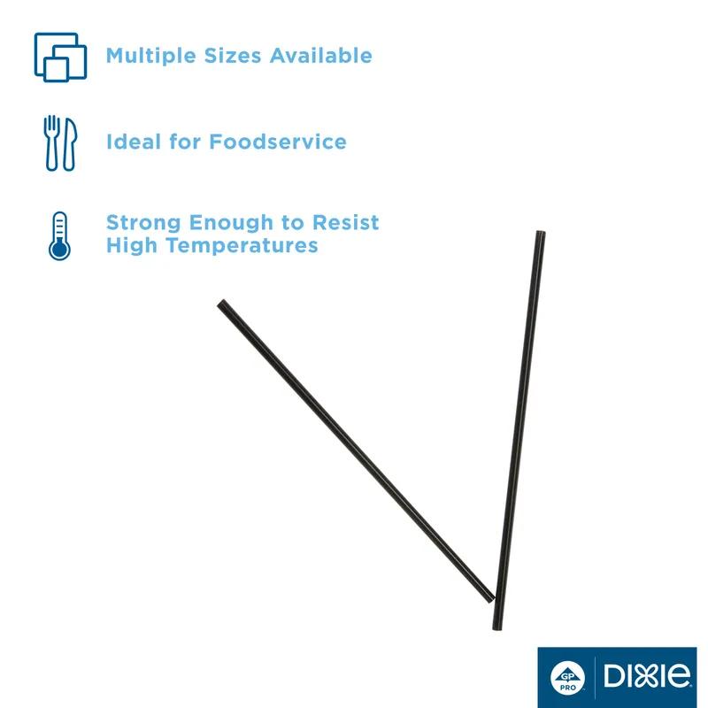 Dixie® Sip Stirrer 5.5 IN Plastic Black Unwrapped 1000 Count/Pack 10 Packs/Case 10000 Count/Case