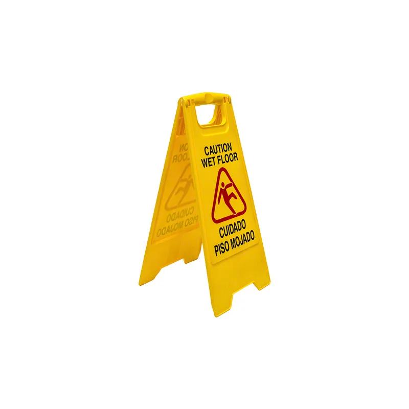 Wet Floor Sign 26 IN Yellow Plastic 1/Each