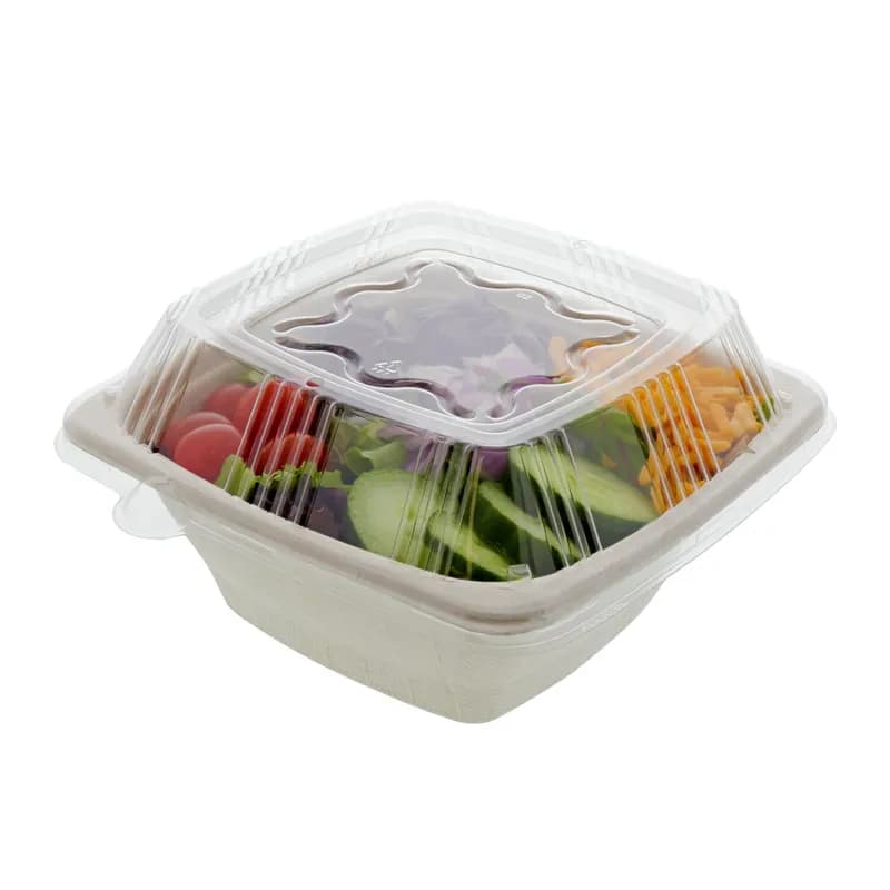 PrimeWare® Lid Clear Square For 24 OZ Bowl Freezer Safe 75 Count/Pack 4 Packs/Case 300 Count/Case