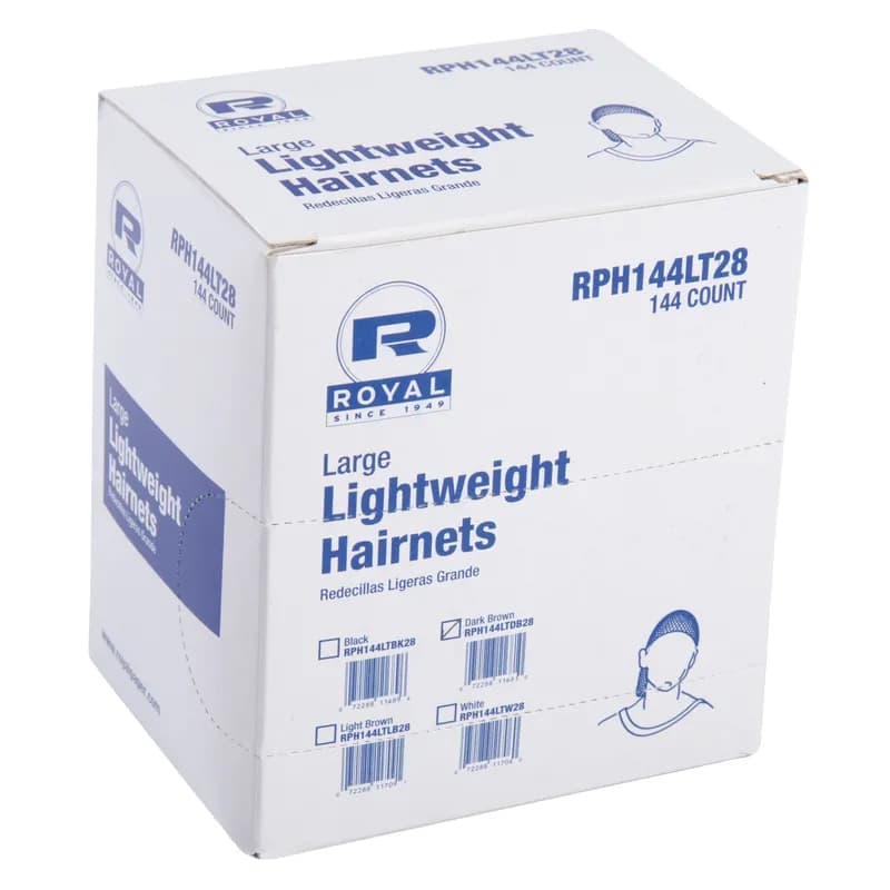 Hairnet 28 IN Dark Brown Lightweight 144 Count/Pack 20 Packs/Case 2880 Count/Case