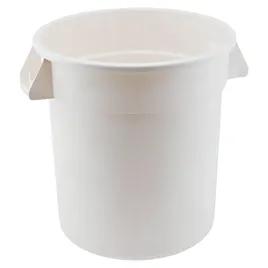 Trash Can 10 GAL White Plastic No Hot Stamp 6 Count/Case
