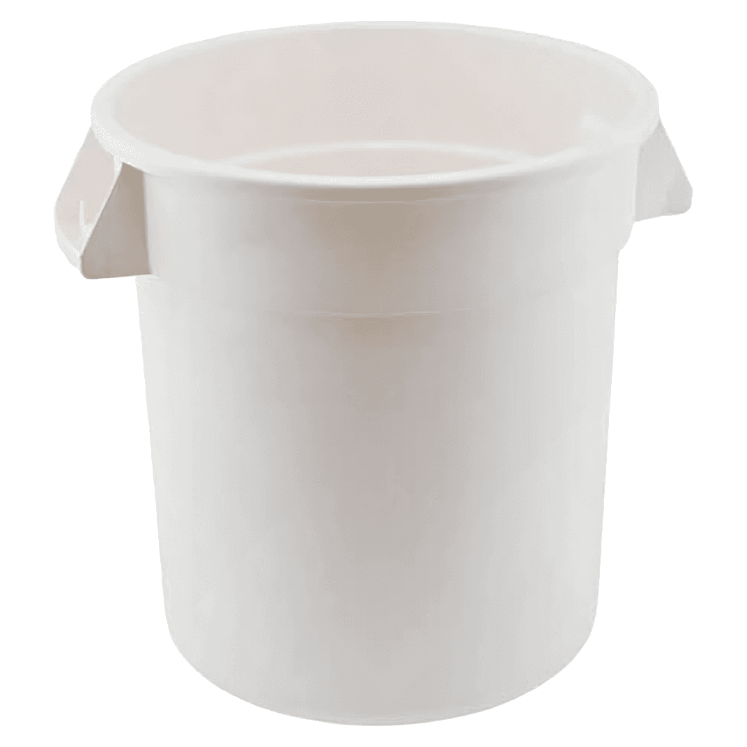 Trash Can 10 GAL White Plastic No Hot Stamp 6 Count/Case