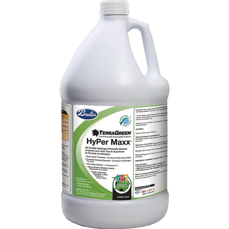 TerraGreen HyPer Maxx 2X Strength, Hydrogen Peroxide All-Facility Cleaner All Purpose Cleaner 1 GAL 4/Case