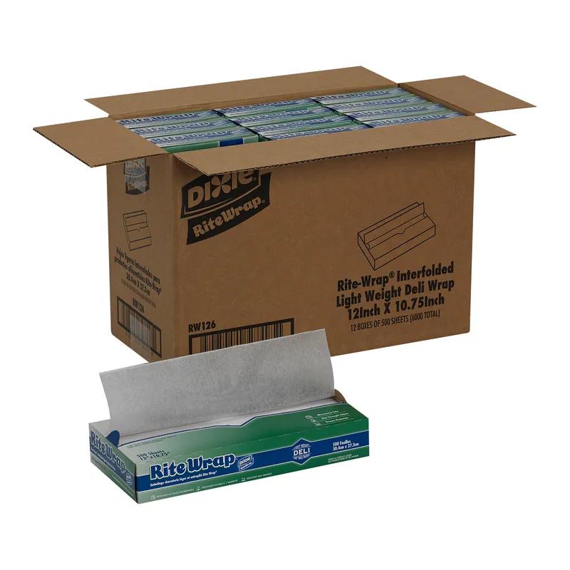 Dixie® Rite-Wrap Deli Sheets 10.75X12 IN 1PLY White 500 Sheets/Pack 12 Packs/Case 6000 Sheets/Case