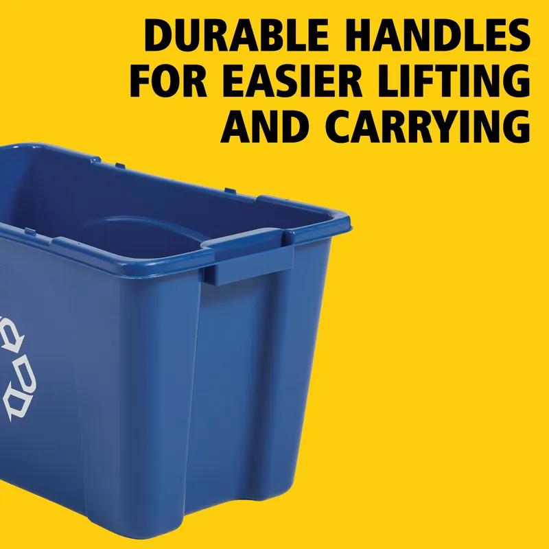1-Stream Recycling Bin 25.75X16X14.75 IN 18 GAL Blue Resin 1/Each