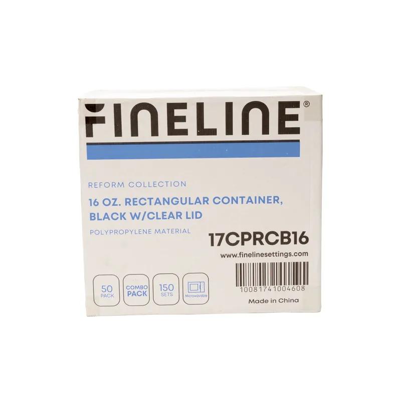 Take-Out Container Base & Lid Combo 16 OZ PP Black Clear Microwave Safe 150/Case