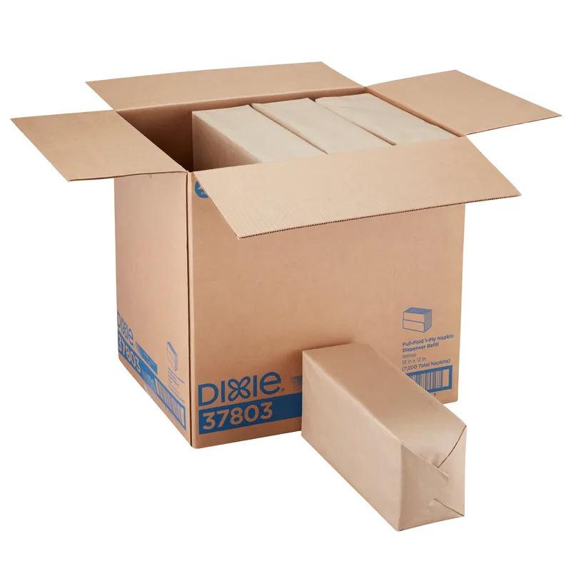 Dixie® Dispenser Napkins 12X13 IN White 1PLY Full Fold Refill 600 Sheets/Pack 12 Packs/Case 7200 Sheets/Case