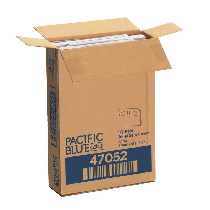 Pacific Blue Safe-T-Gard® Toilet Seat Cover 17.44X14.5 IN 1PLY White 1/2 Size 250 Sheets/Roll 4 Rolls/Case