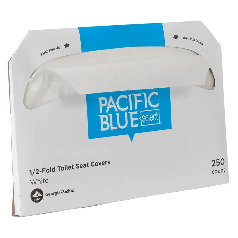 Pacific Blue Safe-T-Gard® Toilet Seat Cover 17.44X14.5 IN 1PLY White 1/2 Size 250 Sheets/Roll 4 Rolls/Case