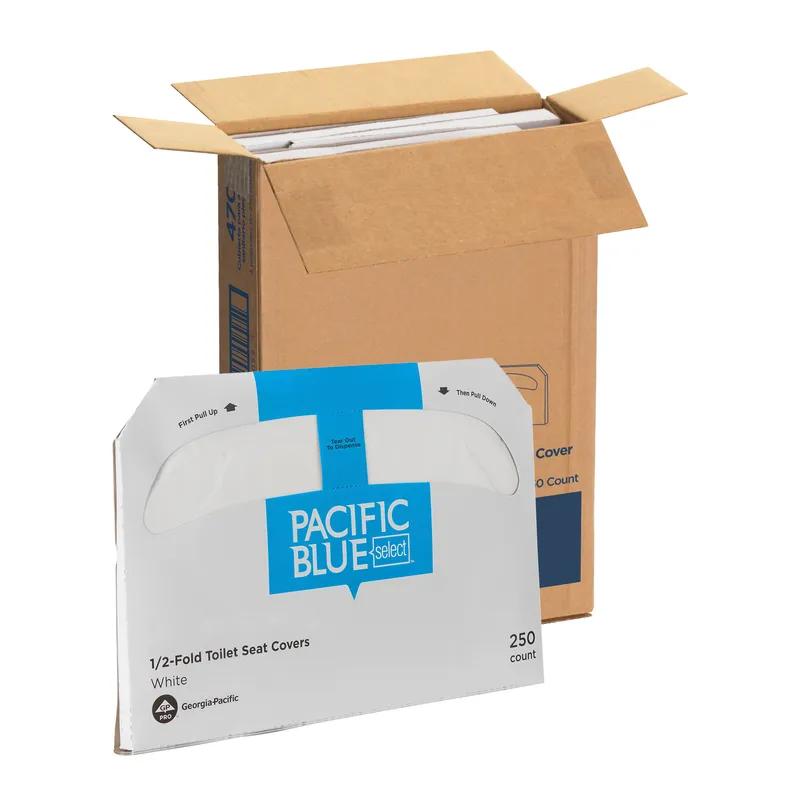 Pacific Blue Safe-T-Gard® Toilet Seat Cover 17.44X14.5 IN 1PLY White 1/2 Size 250 Sheets/Roll 4 Rolls/Case
