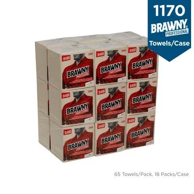 Brawny® Professional Cleaning Wipe 12.5X13 IN 1 White 1/4 Fold Disposable Medium Duty 65 Count/Pack 18 Packs/Case