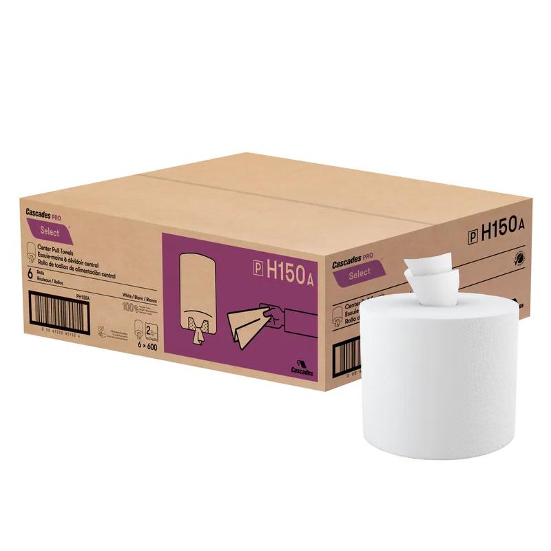 Cascades PRO Select® Roll Paper Towel 11X7.3 IN 2PLY White Centerpull 600 Sheets/Roll 6 Rolls/Case