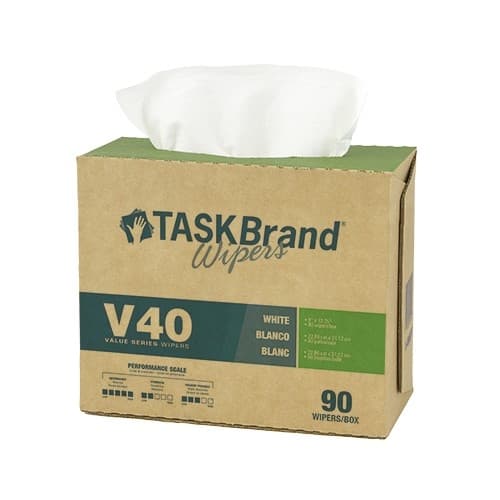 TaskBrand® Cleaning Wipe 9X12.25 IN DRC White 90 Count/Pack 9 Packs/Case 810 Count/Case