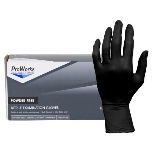 ProWorks® Gloves XL Black 5MIL Nitrile Disposable Powder-Free Latex Free 1000/Case
