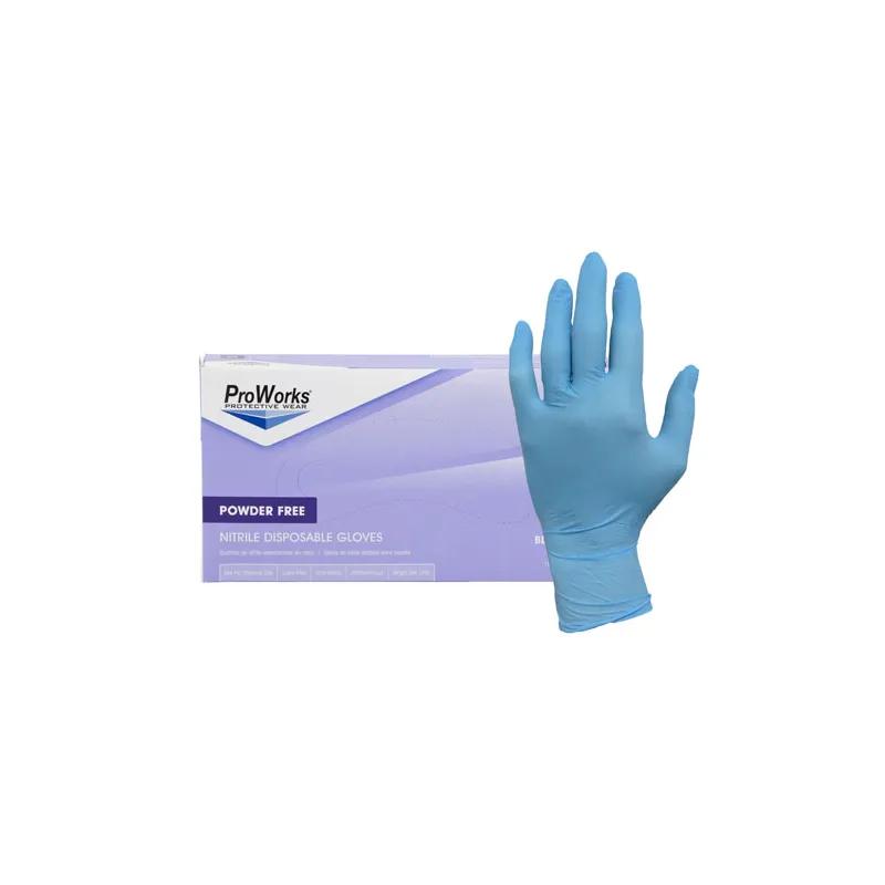ProWorks® Gloves Large (LG) Blue 3MIL Nitrile Powder-Free Ambidextrous 100 Count/Box 10 Box/Case
