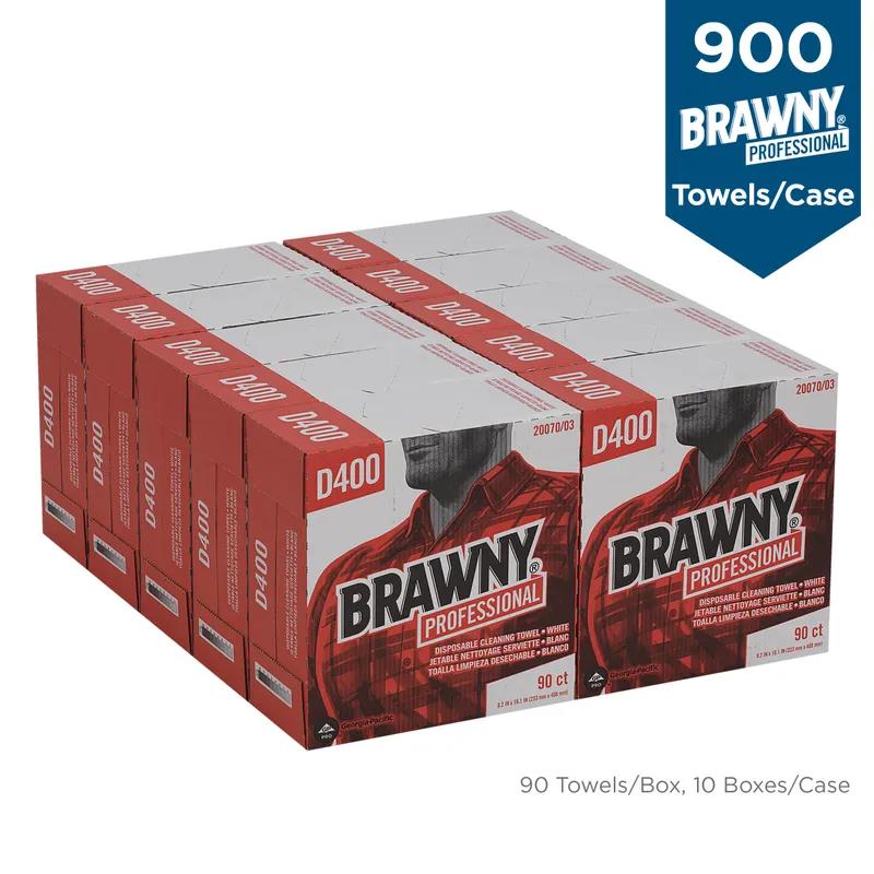 Brawny® Professional Cleaning Wipe 16.1X9.2 IN 1 DRC White Pop-Up Box 90 Sheets/Pack 10 Packs/Case 900 Sheets/Case