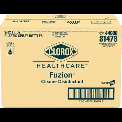 Clorox Healthcare® Fuzion® Unscented One-Step Disinfectant 32 FLOZ Multi Surface RTU Antibacterial 9/Case