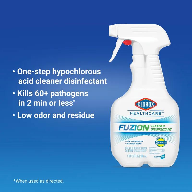 Clorox Healthcare® Fuzion® Unscented One-Step Disinfectant 32 FLOZ Multi Surface RTU Antibacterial 9/Case