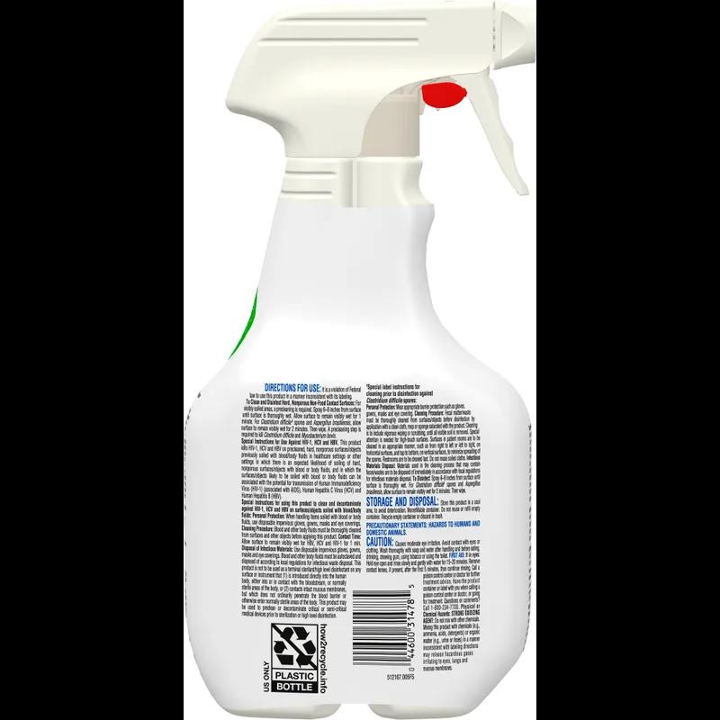 Clorox Healthcare® Fuzion® Unscented One-Step Disinfectant 32 FLOZ Multi Surface RTU Antibacterial 9/Case