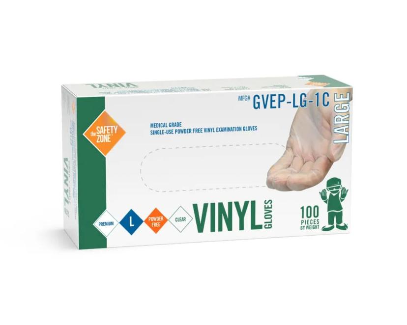 Examination Gloves Medium (MED) Vinyl Powder-Free 1000/Case