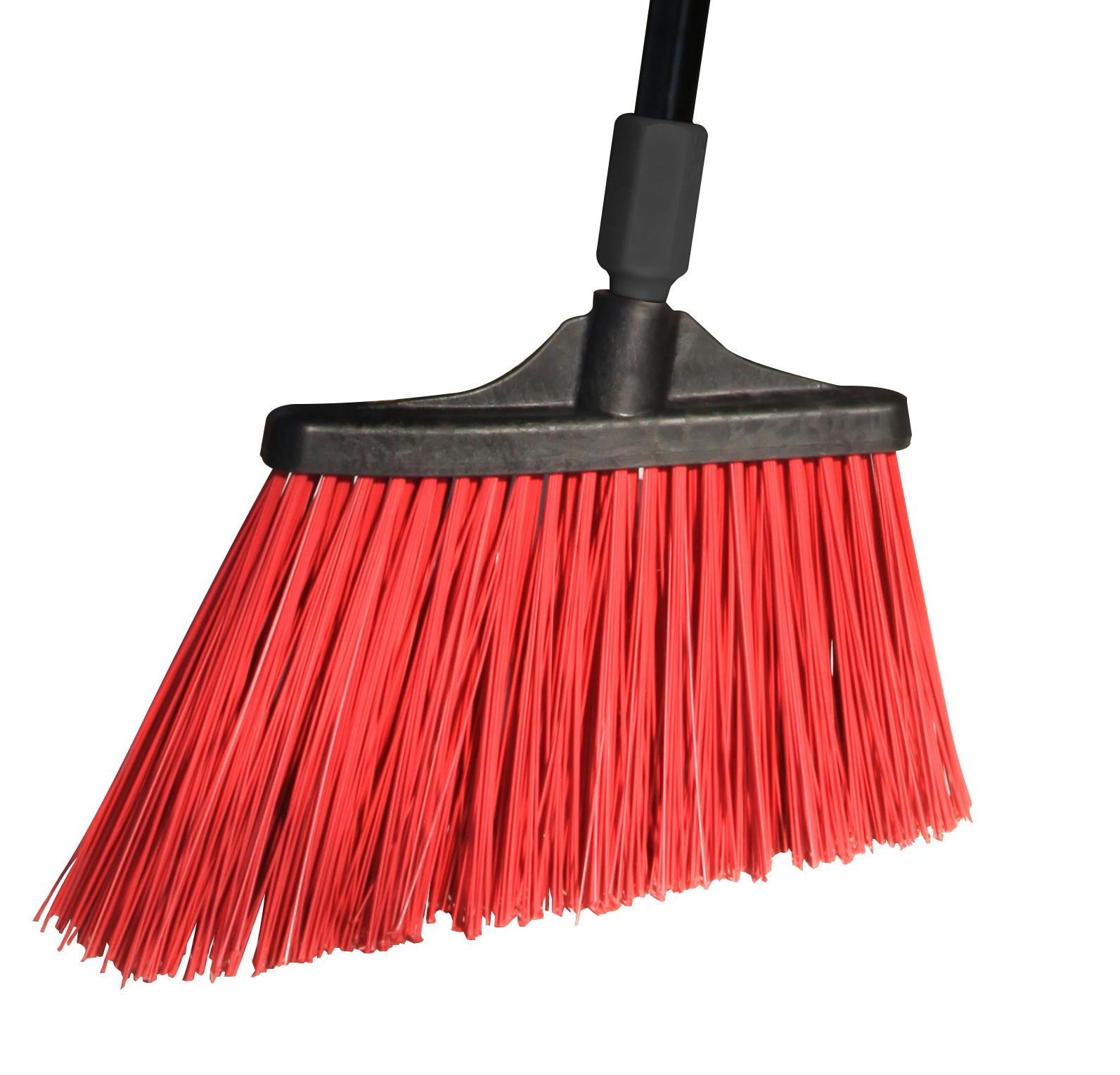 MaxiStrong® Broom 48X13 IN Red Black Steel PET Angled Unflagged 6/Case