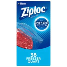 Ziploc® Freezer Bag 1 QT Plastic With Double Zip Seal Closure 9/Case