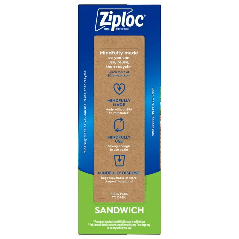 Ziploc® Sandwich Storage Bag 6.5X5.875 IN Plastic Clear 12/Case