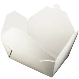 Bio-Pak® Take-Out Box Fold-Top 8.75X6.5X3.5 IN Paper White Rectangle 160/Case