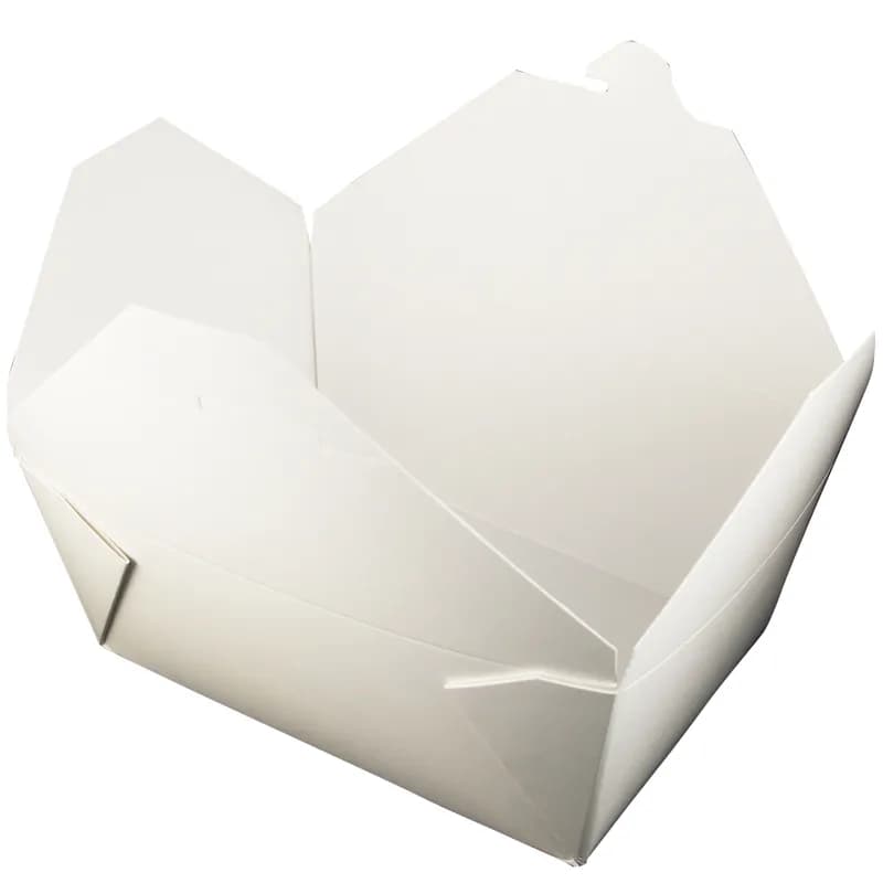 Bio-Pak® Take-Out Box Fold-Top 8.75X6.5X3.5 IN Paper White Rectangle 160/Case