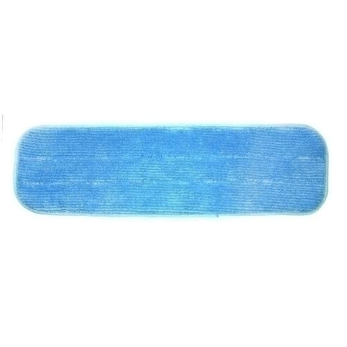 MicroWorks® Wet Mop Pad 5X18 IN Blue Microfiber Launderable No Scrub Hook and Loop Back 12 Count/Pack 16 Packs/Case