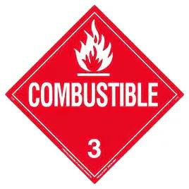Combustible Liquid Product Label Vinyl Red White Removable 25/Pack