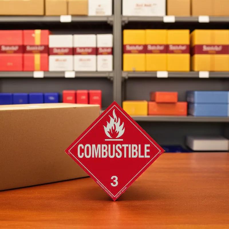 Combustible Liquid Product Label Vinyl Red White Removable 1/Each