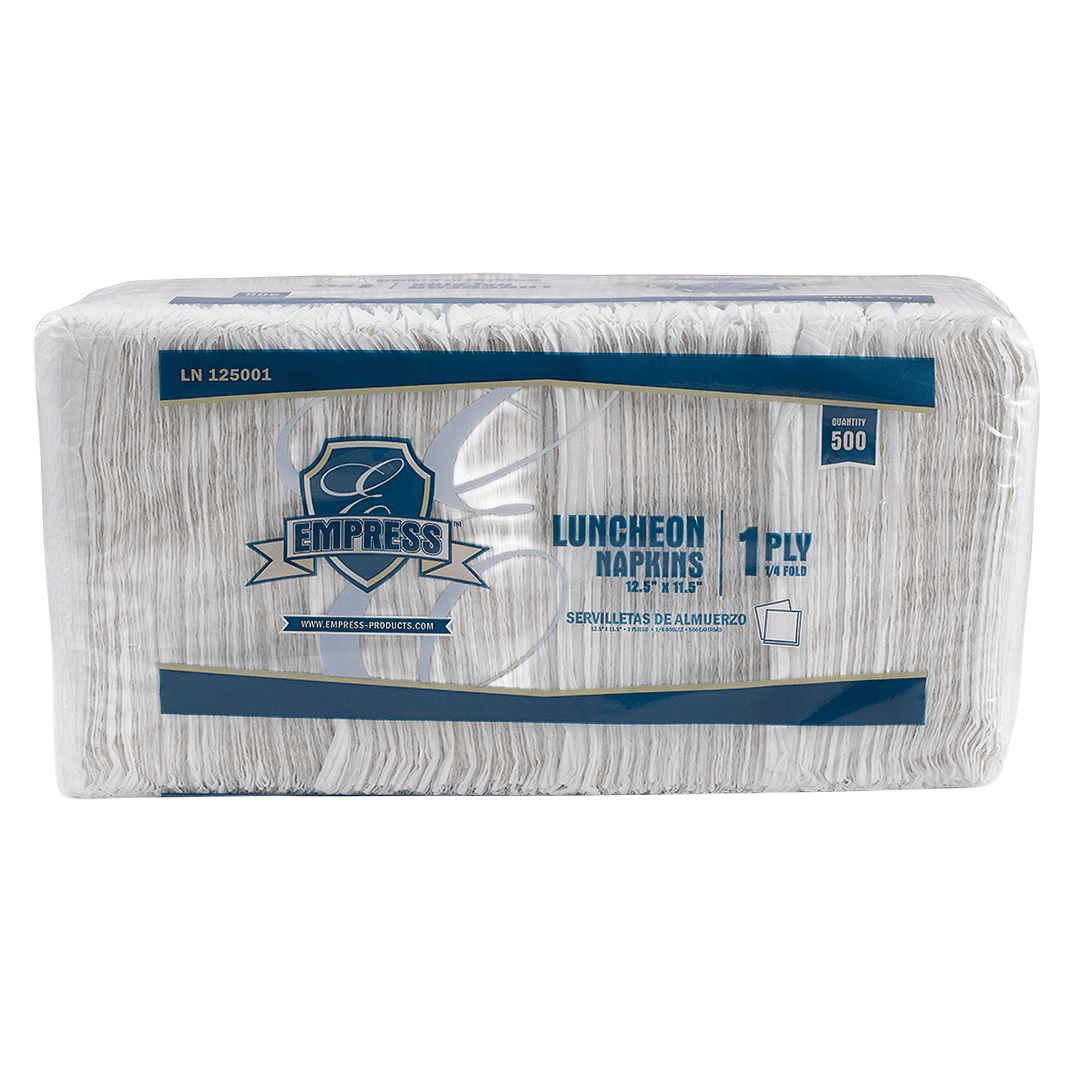 Luncheon Napkins 11X12.75 IN White 1PLY 1/4 Fold 6000/Case