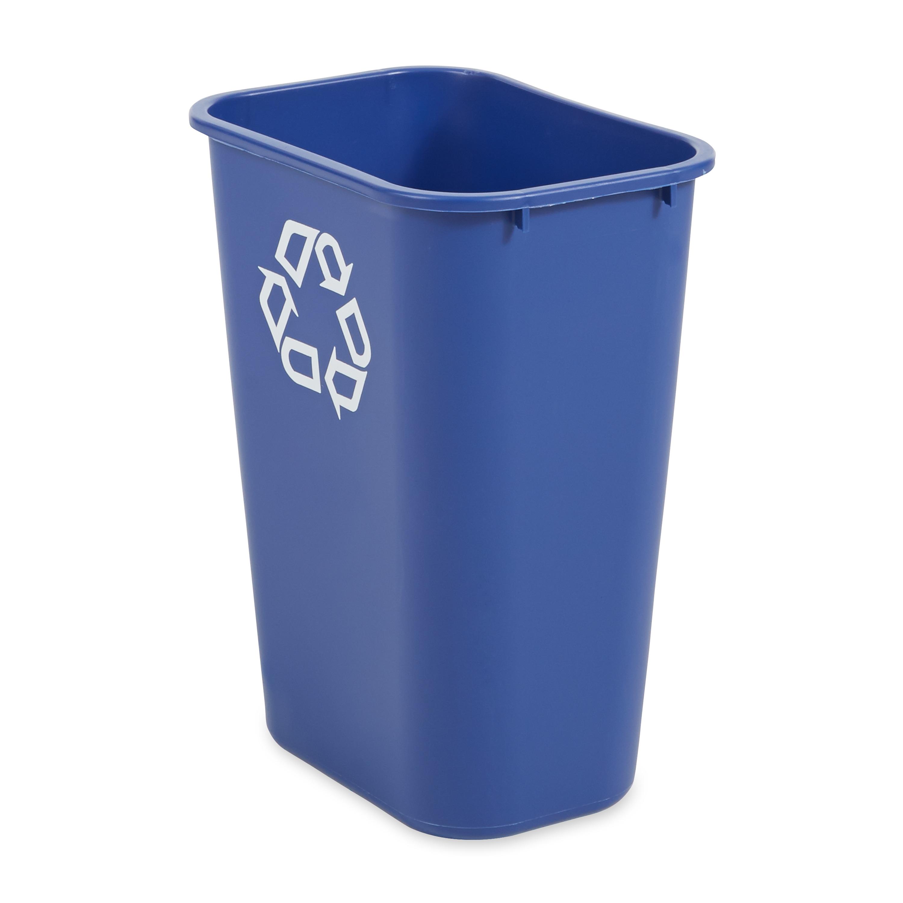 1-Stream Recycling Bin 15.25X11X19.88 IN 10.25 GAL 41 QT Blue Rectangle Resin Deskside 1/Each