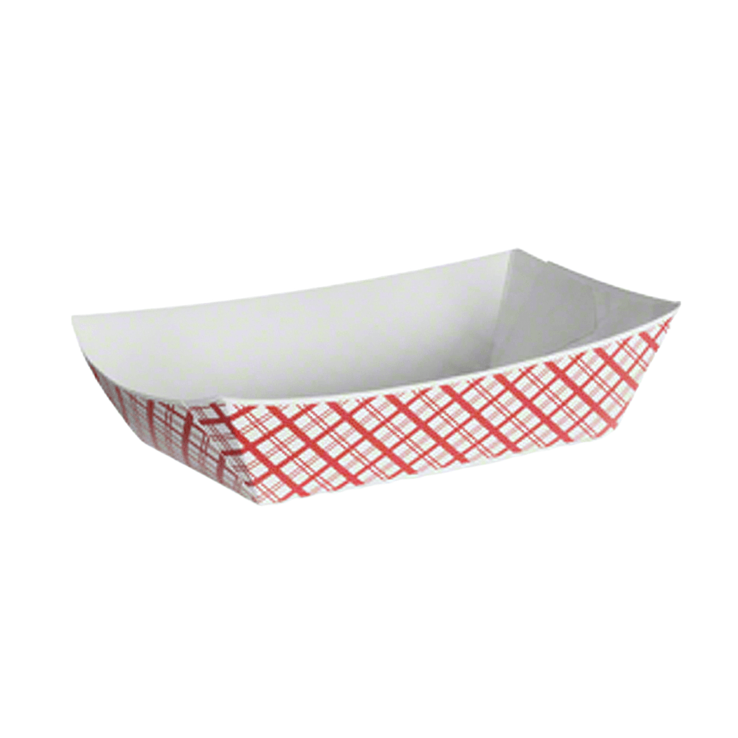 Food Tray 2.5 LB Red White Check 500/Case