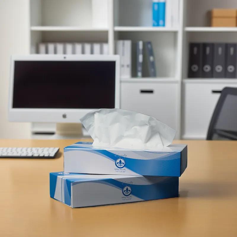 Royalty Facial Tissue 7.87X8.26 IN 2PLY Virgin Paper White 100 Sheets/Pack 30 Packs/Case 3000 Count/Case