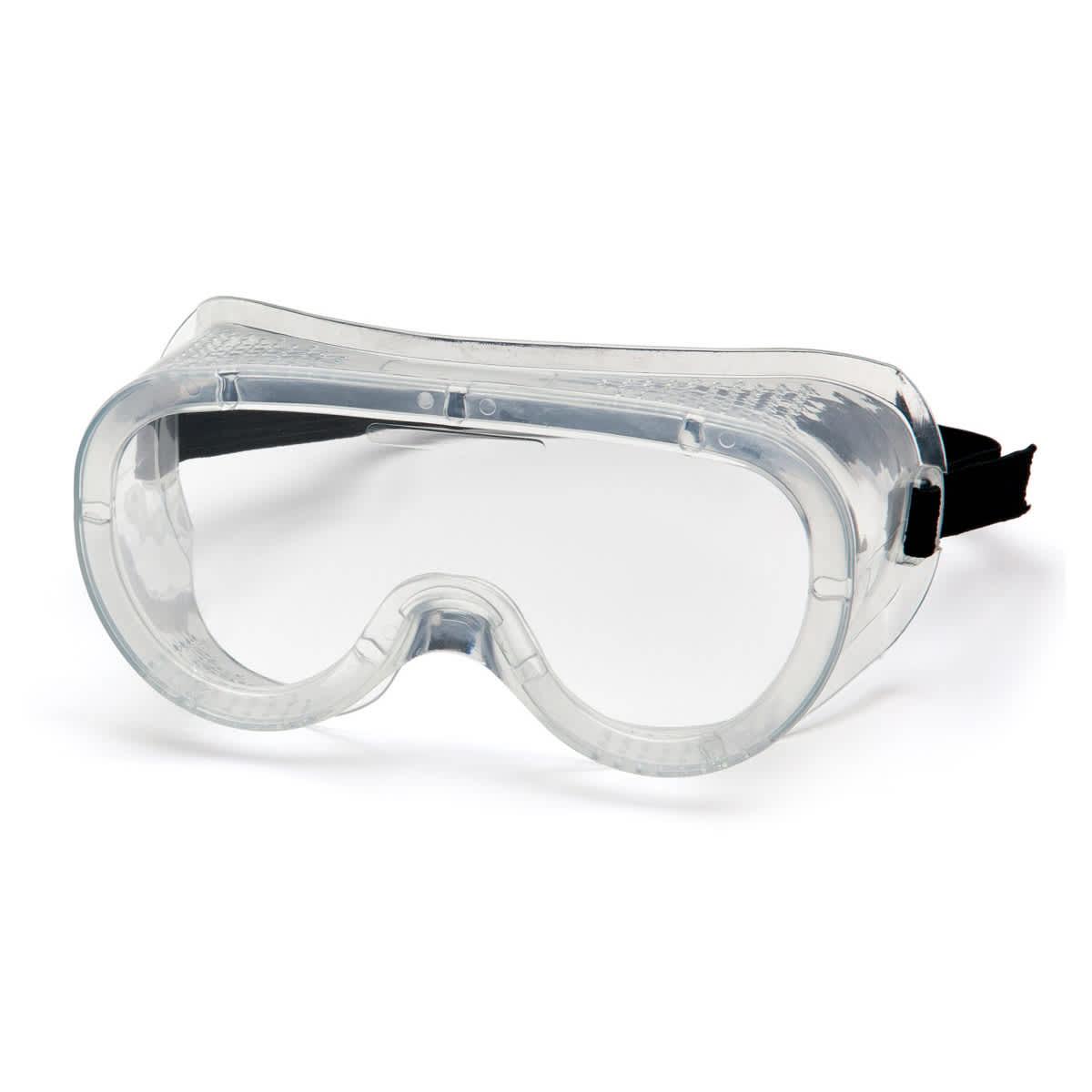 808 Series Chemical Impact Goggles PVC With Clear Frame Clear Lens Direct Vent Adjustable Headband 1/Each
