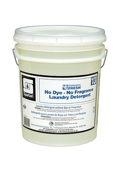 Clothesline Fresh® 13 Unscented Laundry Detergent 5 GAL Neutral Liquid No Dye 1/Pail