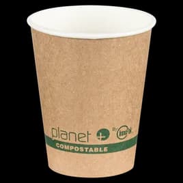 Planet+® Hot Cup 12 OZ Paperboard PLA Kraft Freezer Safe Laminated Double Wall 1000/Case