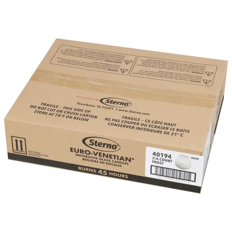 Euro-Venetian® Candle 60-HR Wax Frosted 6 Count/Pack 2 Packs/Case