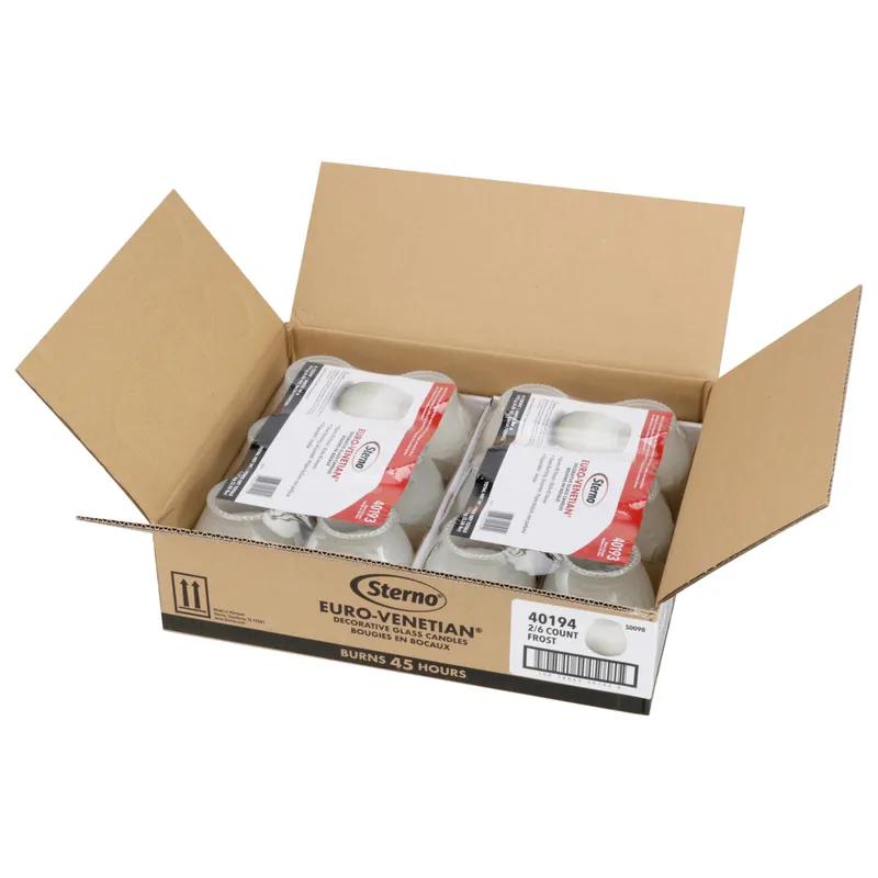 Euro-Venetian® Candle 60-HR Wax Frosted 6 Count/Pack 2 Packs/Case