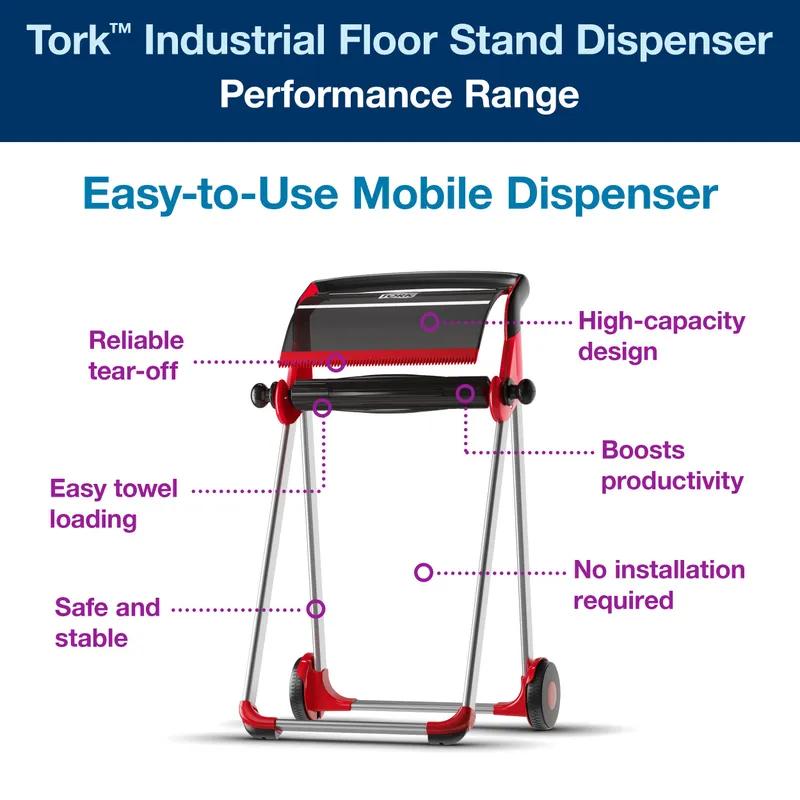 Tork Wipe Dispenser Stand 20.87X25.43X39.61 IN Metal Red 1/Each
