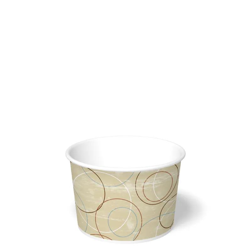 Food Container Base 16 OZ Double Wall Poly-Coated Paper Multicolor Champagne Round 500/Case