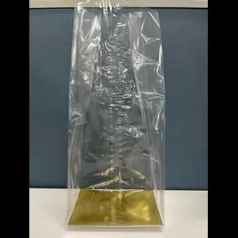 Bag 5X3.25X13 IN Cellophane Clear Gold Cardboard Bottom 500/Case